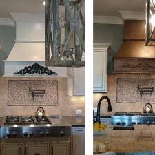Before and after faux copper hood design